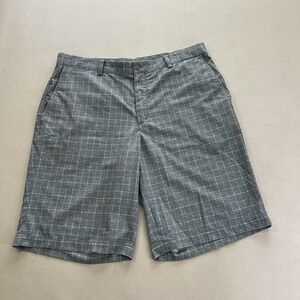 Nike Golf Dri-Fit Tour Performance Shorts Mens Size 36 Gray Plaid Checker